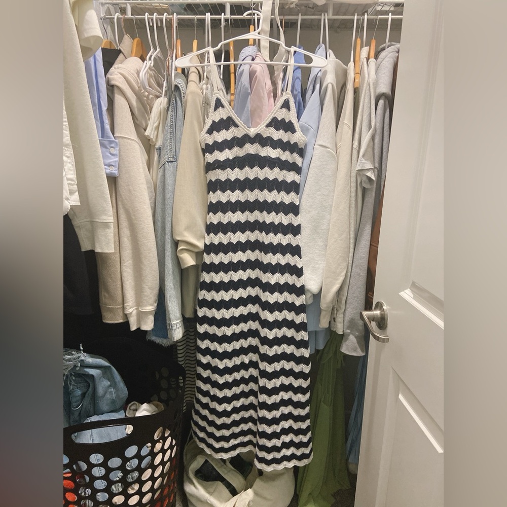 Hollister White and Light Blue Dress